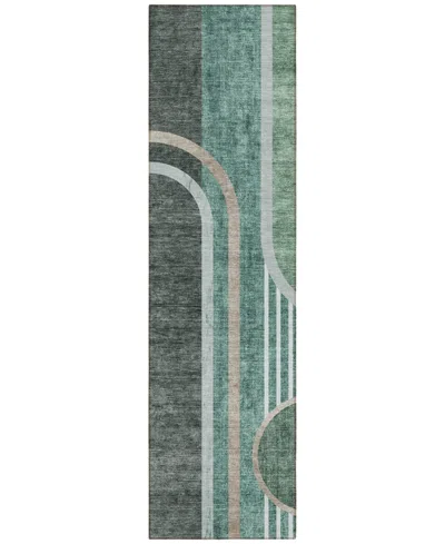 Addison Chantille Machine Washable Acn532 2'3x7'6 Runner Area Rug In Jade