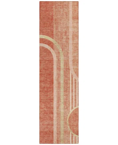 Addison Chantille Machine Washable Acn532 2'3x7'6 Runner Area Rug In Salmon