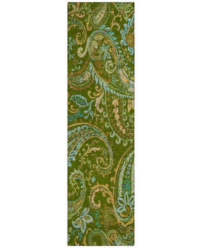 Addison Chantille Machine Washable Acn533 2'3x7'6 Runner Area Rug In Green