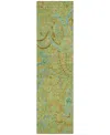 Addison Chantille Machine Washable Acn533 2'3x7'6 Runner Area Rug In Lime