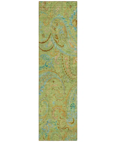 Addison Chantille Machine Washable Acn533 2'3x7'6 Runner Area Rug In Lime