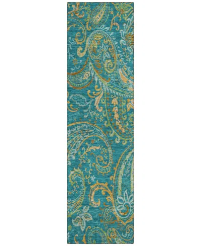 Addison Chantille Machine Washable Acn533 2'3x7'6 Runner Area Rug In Ocean