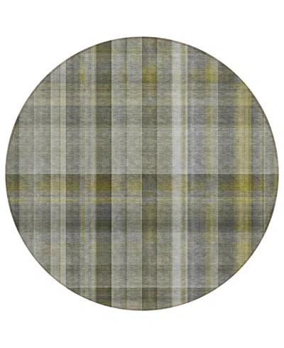 Addison Chantille Machine Washable Acn534 8'x8' Round Area Rug In Gray