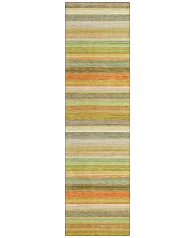 Addison Chantille Machine Washable Acn535 2'3x7'6 Runner Area Rug In Lime