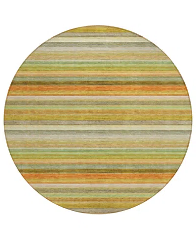 Addison Chantille Machine Washable Acn535 8'x8' Round Area Rug In Lime