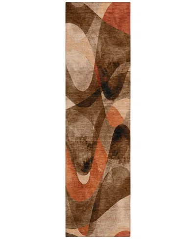 Addison Chantille Machine Washable Acn536 2'3x7'6 Runner Area Rug In Brown