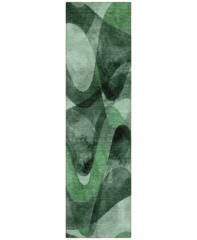 Addison Chantille Machine Washable Acn536 2'3x7'6 Runner Area Rug In Ivy,sage