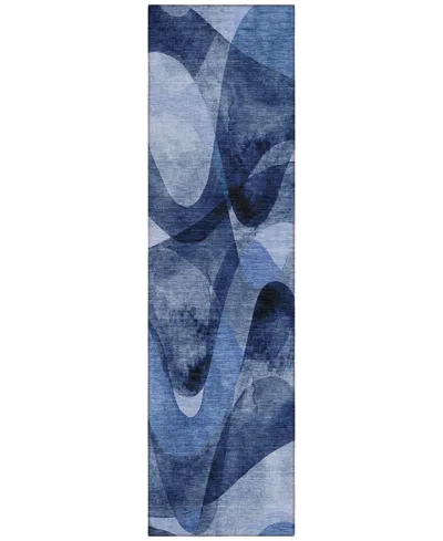Addison Chantille Machine Washable Acn536 2'3x7'6 Runner Area Rug In Navy