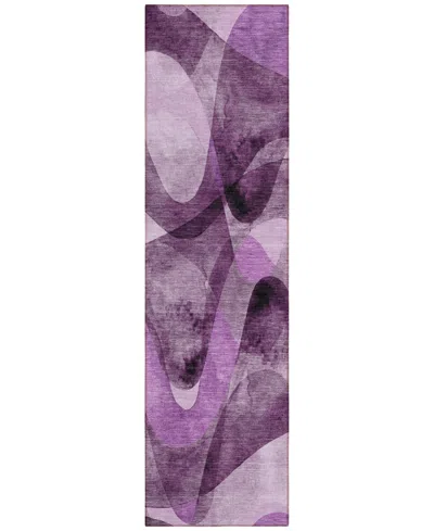 Addison Chantille Machine Washable Acn536 2'3x7'6 Runner Area Rug In Purple