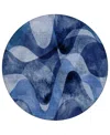 Addison Chantille Machine Washable Acn536 8'x8' Round Area Rug In Navy