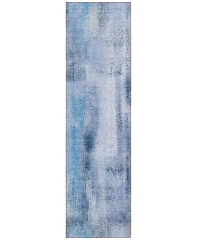 Addison Chantille Machine Washable Acn537 2'3x7'6 Runner Area Rug In Blue