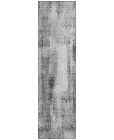 Addison Chantille Machine Washable Acn537 2'3x7'6 Runner Area Rug In Gray