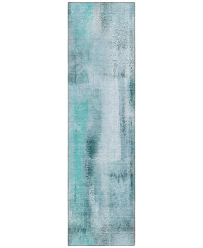 Addison Chantille Machine Washable Acn537 2'3x7'6 Runner Area Rug In Ocean