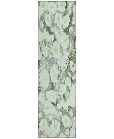 Addison Chantille Machine Washable Acn538 2'3x7'6 Runner Area Rug In Lime