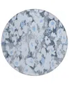 Addison Chantille Machine Washable Acn538 8'x8' Round Area Rug In Denim
