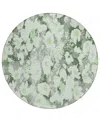 Addison Chantille Machine Washable Acn538 8'x8' Round Area Rug In Lime