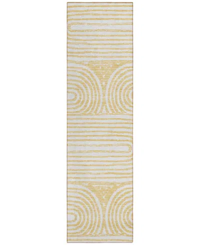 Addison Chantille Machine Washable Acn540 2'3x7'6 Runner Area Rug In Gold