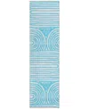 Addison Chantille Machine Washable Acn540 2'3x7'6 Runner Area Rug In Ocean