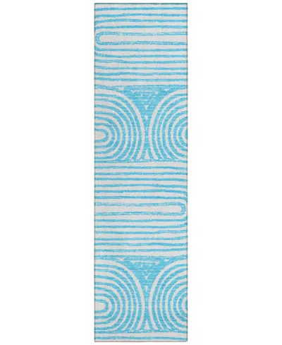 Addison Chantille Machine Washable Acn540 2'3x7'6 Runner Area Rug In Ocean