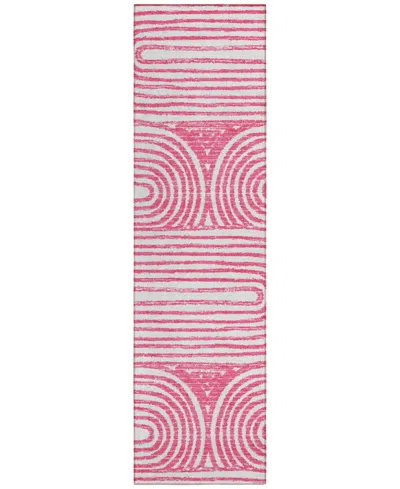 Addison Chantille Machine Washable Acn540 2'3x7'6 Runner Area Rug In Rose