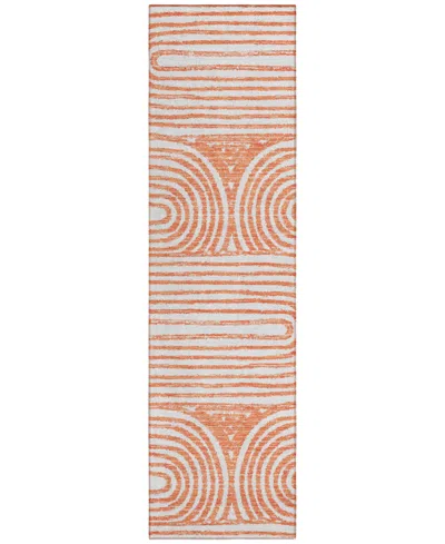 Addison Chantille Machine Washable Acn540 2'3x7'6 Runner Area Rug In Salmon