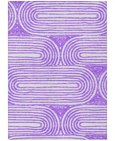 Addison Chantille Machine Washable Acn540 5'x7'6 Area Rug In Purple