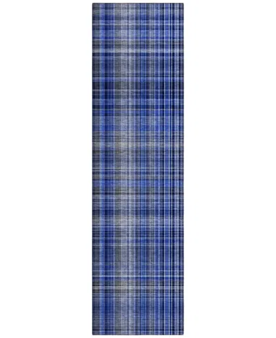 Addison Chantille Machine Washable Acn541 2'3x7'6 Runner Area Rug In Navy