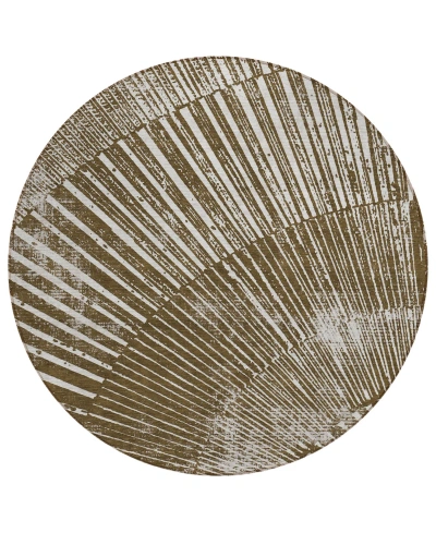 Addison Chantille Machine Washable Acn542 8'x8' Round Area Rug In Chocolate