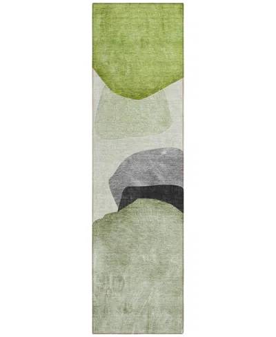 Addison Chantille Machine Washable Acn547 2'3x7'6 Runner Area Rug In Green