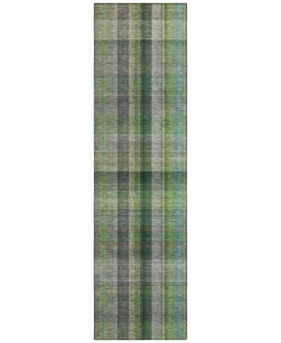 Addison Chantille Machine Washable Acn548 2'3x7'6 Runner Area Rug In Green