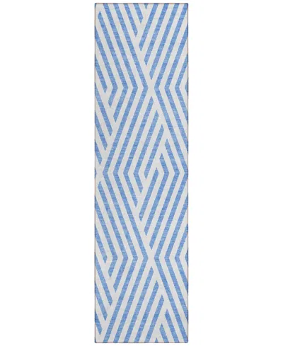 Addison Chantille Machine Washable Acn550 2'3x7'6 Runner Area Rug In Denim