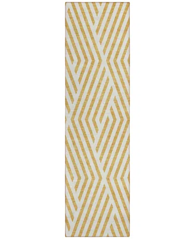 Addison Chantille Machine Washable Acn550 2'3x7'6 Runner Area Rug In Gold