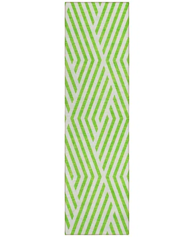 Addison Chantille Machine Washable Acn550 2'3x7'6 Runner Area Rug In Lime