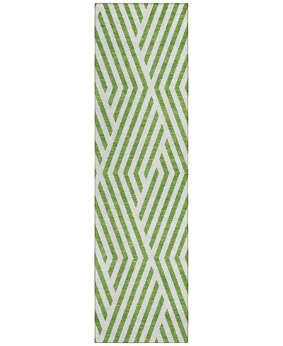 Addison Chantille Machine Washable Acn550 2'3x7'6 Runner Area Rug In Lime,ivory