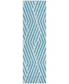 Addison Chantille Machine Washable Acn550 2'3x7'6 Runner Area Rug In Ocean