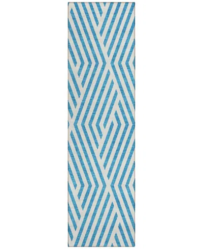 Addison Chantille Machine Washable Acn550 2'3x7'6 Runner Area Rug In Ocean