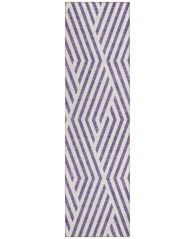 Addison Chantille Machine Washable Acn550 2'3x7'6 Runner Area Rug In Purple