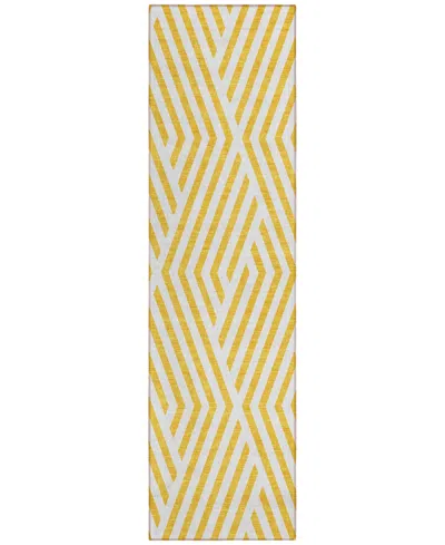 Addison Chantille Machine Washable Acn550 2'3x7'6 Runner Area Rug In Yellow