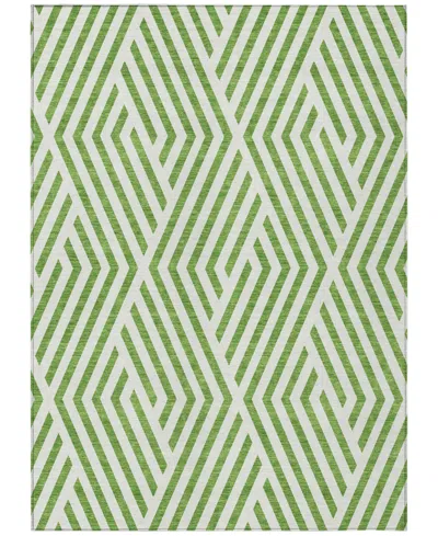 Addison Chantille Machine Washable Acn550 8'x10' Area Rug In Lime,ivory