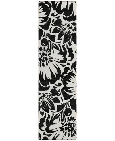 Addison Chantille Machine Washable Acn551 2'3x7'6 Runner Area Rug In Black