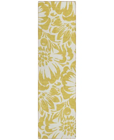 Addison Chantille Machine Washable Acn551 2'3x7'6 Runner Area Rug In Gold