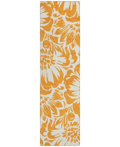 Addison Chantille Machine Washable Acn551 2'3x7'6 Runner Area Rug In Orange