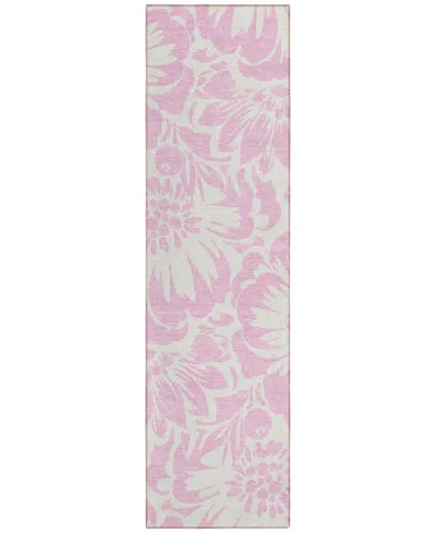 Addison Chantille Machine Washable Acn551 2'3x7'6 Runner Area Rug In Pink