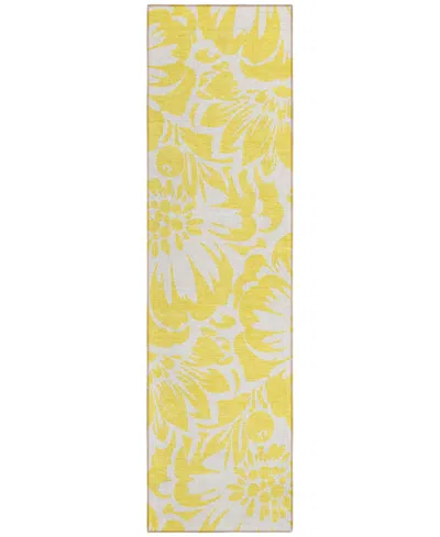 Addison Chantille Machine Washable Acn551 2'3x7'6 Runner Area Rug In Yellow