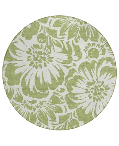 Addison Chantille Machine Washable Acn551 8'x8' Round Area Rug In Lime