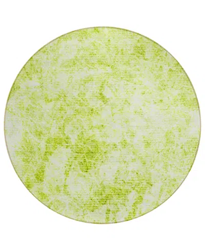 Addison Chantille Machine Washable Acn553 8'x8' Round Area Rug In Lime