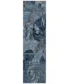Addison Chantille Machine Washable Acn555 2'3x7'6 Runner Area Rug In Denim