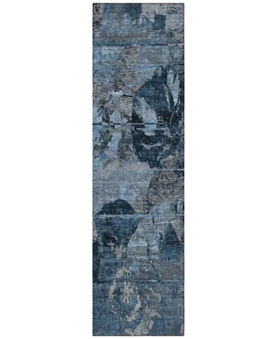 Addison Chantille Machine Washable Acn555 2'3x7'6 Runner Area Rug In Denim