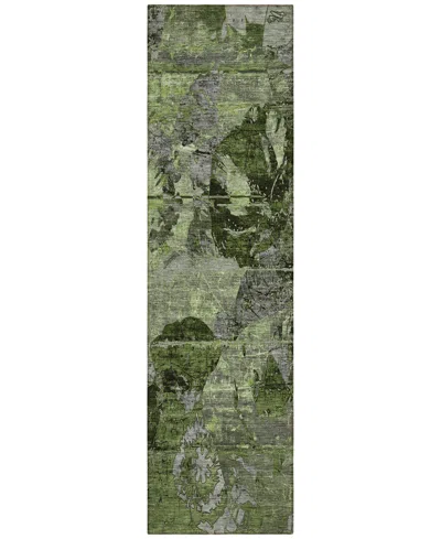 Addison Chantille Machine Washable Acn555 2'3x7'6 Runner Area Rug In Green