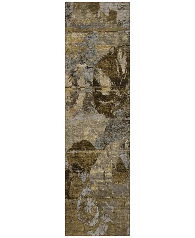 Addison Chantille Machine Washable Acn555 2'3x7'6 Runner Area Rug In Mocha